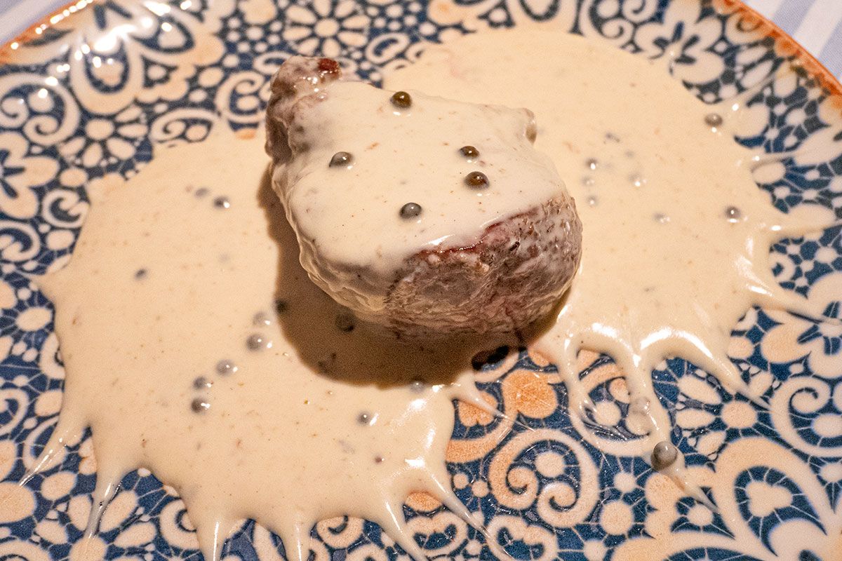 Filetto di manzo al pepe verde